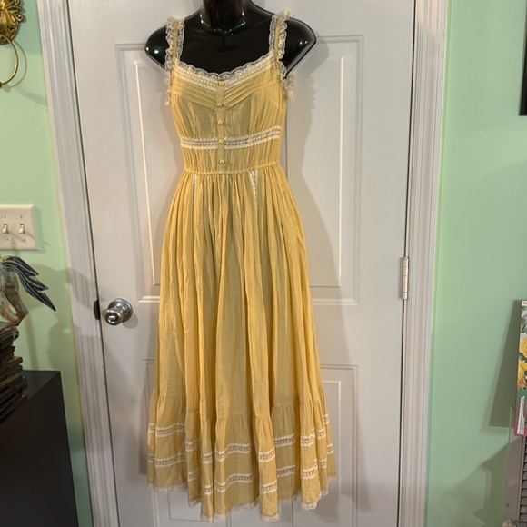 Lace Made Dresses & Skirts - Lace Made Lemoncello Cottagecore 1800s Vintage Lace Boho Maiden Dress Size XS